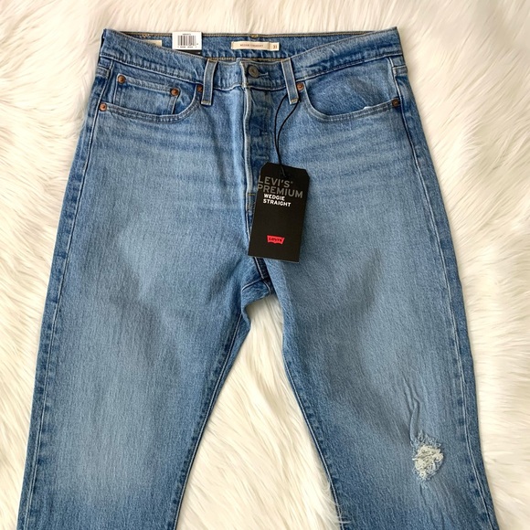 LEVI'S WEDGIE Straight Fit High Rise Cropped JEANS SIZE 31 NWT - Picture 8 of 15